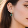 image:imageElegant Austrian Crystal Teardrop Dangle Earrings for Women14K Gold Plated Flower Drop Earrings Jewelry Gift for Birthday Wedding AnniversaryEmerald