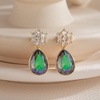 image:imageElegant Austrian Crystal Teardrop Dangle Earrings for Women14K Gold Plated Flower Drop Earrings Jewelry Gift for Birthday Wedding AnniversaryRainbow