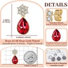 image:imageElegant Austrian Crystal Teardrop Dangle Earrings for Women14K Gold Plated Flower Drop Earrings Jewelry Gift for Birthday Wedding AnniversaryRed