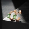 image:imageElegant Rectangular Crystal Chunky Hoops Earrings for Women 14K Gold Plated Hypoallergenic JewelryFern Green