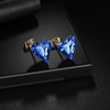 image:imageFashion Austrian Crystal Heart Stud Earrings for Women 14K Gold Plated Hypoallergenic Formal Jewelry GiftBermuda Blue