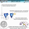 image:imageFashion Austrian Crystal Heart Stud Earrings for Women 14K Gold Plated Hypoallergenic Formal Jewelry GiftBermuda Blue
