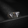 image:imageFashion Austrian Crystal Heart Stud Earrings for Women 14K Gold Plated Hypoallergenic Formal Jewelry GiftBlack