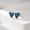 image:imageFashion Austrian Crystal Heart Stud Earrings for Women 14K Gold Plated Hypoallergenic Formal Jewelry GiftDark Blue