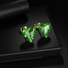 image:imageFashion Austrian Crystal Heart Stud Earrings for Women 14K Gold Plated Hypoallergenic Formal Jewelry GiftFern Green