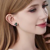 image:imageFashion Austrian Crystal Heart Stud Earrings for Women 14K Gold Plated Hypoallergenic Formal Jewelry GiftGreen
