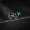 image:imageFashion Austrian Crystal Heart Stud Earrings for Women 14K Gold Plated Hypoallergenic Formal Jewelry GiftGreen