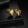 image:imageFashion Austrian Crystal Heart Stud Earrings for Women 14K Gold Plated Hypoallergenic Formal Jewelry GiftLight Topaz