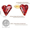 image:imageFashion Austrian Crystal Heart Stud Earrings for Women 14K Gold Plated Hypoallergenic Formal Jewelry GiftRed
