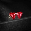 image:imageFashion Austrian Crystal Heart Stud Earrings for Women 14K Gold Plated Hypoallergenic Formal Jewelry GiftRed