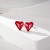 image:imageFashion Austrian Crystal Heart Stud Earrings for Women 14K Gold Plated Hypoallergenic Formal Jewelry GiftRed