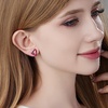 image:imageFashion Austrian Crystal Heart Stud Earrings for Women 14K Gold Plated Hypoallergenic Formal Jewelry GiftRose Pink