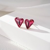image:imageFashion Austrian Crystal Heart Stud Earrings for Women 14K Gold Plated Hypoallergenic Formal Jewelry GiftRose Pink