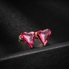 image:imageFashion Austrian Crystal Heart Stud Earrings for Women 14K Gold Plated Hypoallergenic Formal Jewelry GiftRose Pink