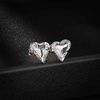 image:imageFashion Austrian Crystal Heart Stud Earrings for Women 14K Gold Plated Hypoallergenic Formal Jewelry GiftWhite Clear