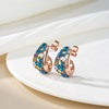 image:imageFashion Multicolor Austrian Crystals 14K Gold Plated Chunky Stud Earrings for Women S925 Sterling Silver Post Hypoallergenic Jewelry GiftsBlue Green CrystalsRose Goldtone