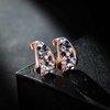 image:imageFashion Multicolor Austrian Crystals 14K Gold Plated Chunky Stud Earrings for Women S925 Sterling Silver Post Hypoallergenic Jewelry GiftsBlue Main CrystalRose Goldtone