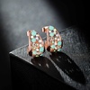 image:imageFashion Multicolor Austrian Crystals 14K Gold Plated Chunky Stud Earrings for Women S925 Sterling Silver Post Hypoallergenic Jewelry GiftsGreen OpalAurora Borealis Crystal