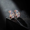 image:imageFashion Multicolor Austrian Crystals 14K Gold Plated Chunky Stud Earrings for Women S925 Sterling Silver Post Hypoallergenic Jewelry GiftsPurple Main CrystalRose Goldtone