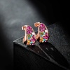 image:imageFashion Multicolor Austrian Crystals 14K Gold Plated Chunky Stud Earrings for Women S925 Sterling Silver Post Hypoallergenic Jewelry GiftsRose Main CrystalRose Goldtone