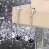 image:imageHeart Austrian Crystal Drop Long Dangling Earrings for Women 925 Sterling Silver Post Hypoallergenic JewelryBlack
