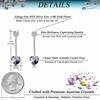 image:imageHeart Austrian Crystal Drop Long Dangling Earrings for Women 925 Sterling Silver Post Hypoallergenic JewelryBlack