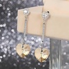 image:imageHeart Austrian Crystal Drop Long Dangling Earrings for Women 925 Sterling Silver Post Hypoallergenic JewelryLight Topaz