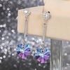 image:imageHeart Austrian Crystal Drop Long Dangling Earrings for Women 925 Sterling Silver Post Hypoallergenic JewelryVitrail Light