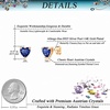image:imageHeart Austrian Crystal Stud Earrings for Women Fashion 925 Sterling Silver Hypoallergenic JewelryDark Blue