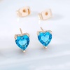 image:imageHeart Austrian Crystal Stud Earrings for Women Fashion 925 Sterling Silver Hypoallergenic JewelryLight Blue