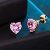 image:imageHeart Austrian Crystal Stud Earrings for Women Fashion 925 Sterling Silver Hypoallergenic JewelryPink