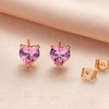 image:imageHeart Austrian Crystal Stud Earrings for Women Fashion 925 Sterling Silver Hypoallergenic JewelryPink