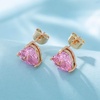 image:imageHeart Austrian Crystal Stud Earrings for Women Fashion 925 Sterling Silver Hypoallergenic JewelryPink