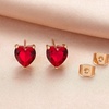 image:imageHeart Austrian Crystal Stud Earrings for Women Fashion 925 Sterling Silver Hypoallergenic JewelryRed