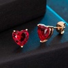 image:imageHeart Austrian Crystal Stud Earrings for Women Fashion 925 Sterling Silver Hypoallergenic JewelryRed