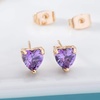 image:imageHeart Austrian Crystal Stud Earrings for Women Fashion 925 Sterling Silver Hypoallergenic JewelryTanzanite