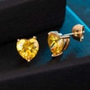 image:imageHeart Austrian Crystal Stud Earrings for Women Fashion 925 Sterling Silver Hypoallergenic JewelryTopaz