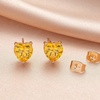 image:imageHeart Austrian Crystal Stud Earrings for Women Fashion 925 Sterling Silver Hypoallergenic JewelryTopaz