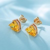 image:imageHeart Austrian Crystal Stud Earrings for Women Fashion 925 Sterling Silver Hypoallergenic JewelryTopaz