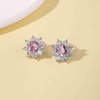 image:imageLuxury Austrian Crystal Flower Stud Earrings for Women Fashion 14K White Gold Plated Hypoallergenic JewelryPink