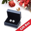 image:imageLuxury Austrian Crystal Flower Stud Earrings for Women Fashion 14K White Gold Plated Hypoallergenic JewelryPink