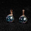 image:imageMulticolored Austrian Crystal Leverback Earrings for Women 14K Gold Plated Dangle Hoop Earrings Hypoallergenic JewelryBlue Green CrystalsRose Goldtone