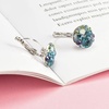 image:imageMulticolored Austrian Crystal Leverback Earrings for Women 14K Gold Plated Dangle Hoop Earrings Hypoallergenic JewelryBlue Green CrystalsSilvertone