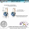 image:imageMulticolored Austrian Crystal Leverback Earrings for Women 14K Gold Plated Dangle Hoop Earrings Hypoallergenic JewelryBlue Main CrystalRose Goldtone