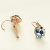 image:imageMulticolored Austrian Crystal Leverback Earrings for Women 14K Gold Plated Dangle Hoop Earrings Hypoallergenic JewelryBlue Main CrystalRose Goldtone