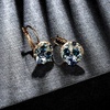 image:imageMulticolored Austrian Crystal Leverback Earrings for Women 14K Gold Plated Dangle Hoop Earrings Hypoallergenic JewelryBlue Main CrystalRose Goldtone