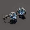 image:imageMulticolored Austrian Crystal Leverback Earrings for Women 14K Gold Plated Dangle Hoop Earrings Hypoallergenic JewelryBlue Main CrystalSilvertone