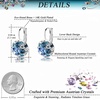 image:imageMulticolored Austrian Crystal Leverback Earrings for Women 14K Gold Plated Dangle Hoop Earrings Hypoallergenic JewelryBlue Main CrystalSilvertone