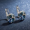 image:imageMulticolored Austrian Crystal Leverback Earrings for Women 14K Gold Plated Dangle Hoop Earrings Hypoallergenic JewelryBlue Main CrystalSilvertone