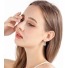 image:imageMulticolored Austrian Crystal Leverback Earrings for Women 14K Gold Plated Dangle Hoop Earrings Hypoallergenic JewelryClear White Rose Goldtone